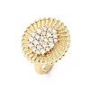 Adjustable Brass Micro Pave Cubic Zirconia Cuff Rings for Women RJEW-B139-07G-02-4