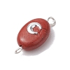 Natural Mixed Stone Connector Charms PALLOY-JF02729-5