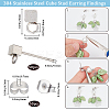 50Pcs 304 Stainless Steel Stud Earring Findings STAS-SC0006-56-2