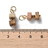 Natural Picture Jasper Cuboid Beaded Pendants STAS-C120-02G-04-3