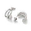 304 Stainless Steel Triple C-Shaped Stud Earrings for Women EJEW-C096-68P-01-2