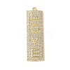 Brass Micro Pave Cubic Zirconia Pendants KK-P290-54G-1