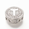 Platinum Plated Brass Micro Pave Cubic Zirconia Multi-Strand Links KK-P191-01T-P-3