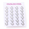 Tarnish Resistant 304 Stainless Steel Greek Alphabet Stud Earrings STAS-D007-07P-23-3