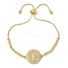 Brass Micro Pave Clear Cubic Zirconia Slider Bracelets for Women BJEW-G768-01G-4