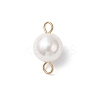 Shell Pearl Round Connector Charms PALLOY-JF04477-01-3