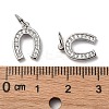 CZ Brass Micro Pave Cubic Zirconia Horse Shoe Charms ZIRC-L018-13P-3
