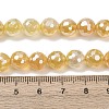 Electroplated Natural Agate Beads Strands G-B191-A07-8mm-08-5
