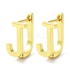Brass Letter Stud Earrings for Women EJEW-A038-01J-G-1