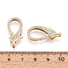 Brass Pave Clear Cubic Zirconia Lobster Claw Clasps KK-T075-77G-3