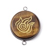 Natural Tiger Eye Connector Charms PALLOY-JF02370-3