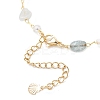 Natural Morganite Link Bracelets for Women BJEW-JB12116-01-4