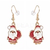 Christmas Theme Alloy Enamel Dangle Earrings Sets EJEW-JE04512-4