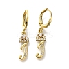 Brass Clear Cubic Zirconia Hoop Earrings EJEW-M045-01J-1