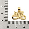 Rack Plating Brass Micro Pave Clear Cubic Zirconia Pendants KK-B091-49G-01-3