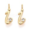 Brass Micro Pave Cubic Zirconia Charms KK-N263-97G-I-1