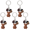 5Pcs Opaque Resin Keychains KEYC-YW00242-01-1