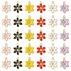 30Pcs 6 Colors Flower Alloy Enamel Pendants ENAM-CJ0006-22-1