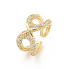 Brass Micro Pave Cubic Zirconia Cuff Rings RJEW-I103-057G-1