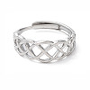 Non-Tarnish 304 Stainless Steel Hollow Sailor's Knot Adjustable Rings RJEW-D006-28P-2
