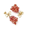 3 Pairs Christmas Bell Brass Dangle Stud Earrings EJEW-MZ00495-7