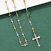 201 Stainless Steel Rosary Bead Necklaces NJEW-B143-09GP-3