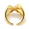 Rack Plating Brass Micro Pave Cubic Zirconia Cross Open Cuff Ring for Women RJEW-C082-10G-3