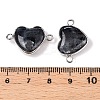 Natural Larvikite Love Heart Pendants G-T138-205K-P-3