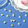 90Pcs 9 Colors Acrylic Flower Pendants PALLOY-CJ00074-6