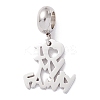 304 Stainless Steel European Dangle Charms STAS-I192-06P-1