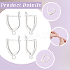 20Pcs Rack Plating Eco-friendly Brass Hoop Earring Findings with Latch Back Closure KK-BBC0027-50S-6
