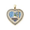 Rack Plating Brass Micro Pave Clear Cubic Zirconia Pendants KK-H474-24A-04G-1