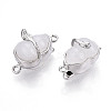 Brass & Handmade Lampwork Box Clasps KK-P291-29P-2