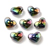 UV Plating Rainbow Iridescent Transparent Acrylic Beads OACR-C007-04F-1