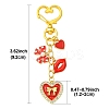 Valentine's Day Heart Lip Bowknot Alloy Enamel Pendant Decoration HJEW-FS00029-3