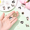 32Pcs 8 Styles Alloy Enamel Paw Print Pendants ENAM-SC0007-29-4