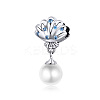 Anti-Tarnish Rhodium Plated 925 Sterling Silver European Dangle Charms HJEW-FF0012-16-1
