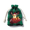 Christmas Theme Rectangle Jute Bags with Jute Cord LS-ABAG-E006-01F-4