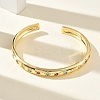 Brass Micro Pave Cubic Zirconia Cuff Bangles for Women BJEW-A172-02G-2
