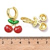 Brass & Enamel Hoop Dangle Earrings for Women EJEW-A167-20G-02-5