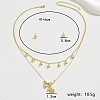 Elegant Copper Heart Elephant Brass Pendant Multi-layer Necklace & Stud Earring Sets for Women Casual Party BW4596-1