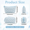 2Pcs 2 Styles Portable Travel Polyester Cosmetic Zipper Storage Clutch Bags ABAG-CY0001-01A-2