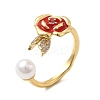 Brass Micro Pave Cubic Zirconia Cuff Rings RJEW-P166-03G-02-4