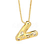 Brass Micro Pave Clear Cubic Zirconia Initial Pendant Necklaces FS-WGF17D9-03-1