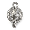 Brass Micro Pave Clear Cubic Zirconia Connector Charms KK-A230-06C-P-1