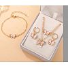 Butterfly Alloy Rhinestone & Enamel Pendant Necklace & Bracelets & Earring & Rings Sets for Children FS-WGE37FF-02-1