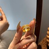 Leaf 925 Sterling Silver Micro Pave Cubic Zirconia Finger Rings for Women RJEW-F180-08G-6