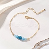 Natural Apatite Round Beads link Bracelets BJEW-JB13172-02-1
