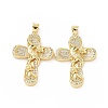 Brass Micro Pave Cubic Zirconia Pendants ZIRC-P106-06G-2