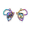 Rack Plating Rainbow Color Alloy Pendants PALLOY-S180-307-3